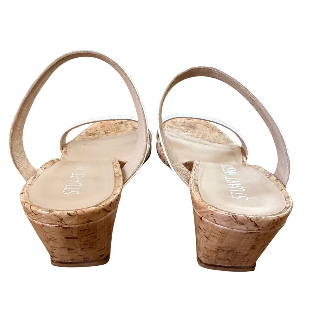 Stuart Weitzman Aleena 50 Wedge Sandals Square Toe Made in Spain 7 - Picture 4 of 4